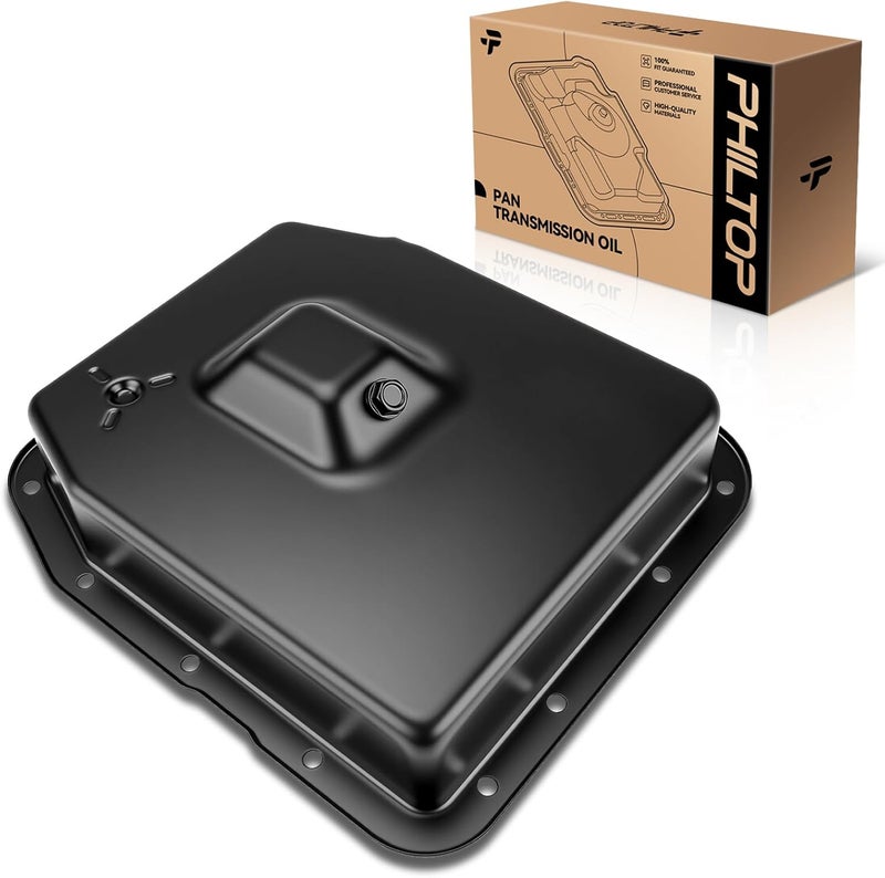 PHILTOP 265-813 Transmission Oil Pan with Drain Plug, Fit for Ford F-150 1994-2003 2005-2010, Ford Expedition 1997-2006, Ford Mustang 1994-2004, Mercury Grand Marquis 1992-2011 - Image 1